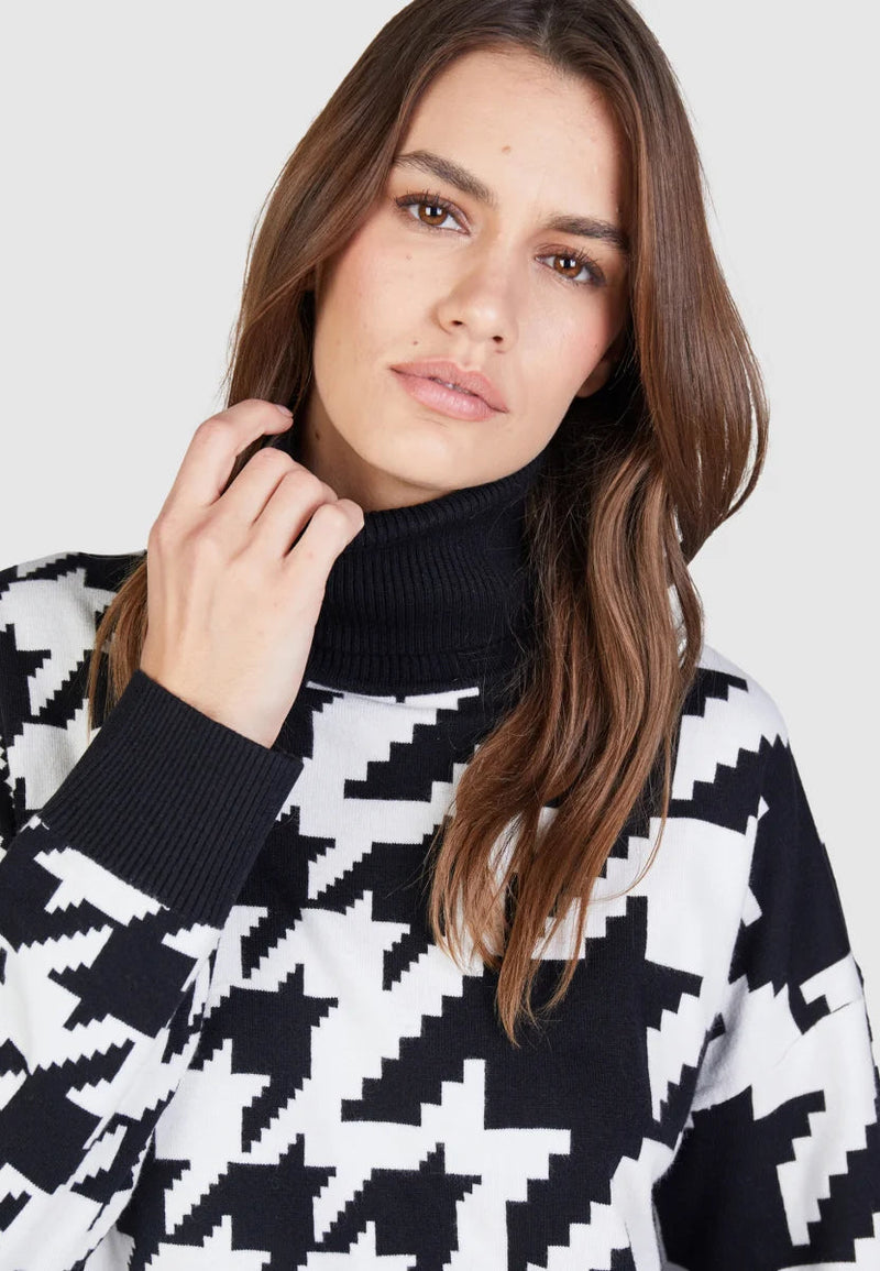 Jacquard Sweater In Houndstooth-Marc Aurel-Tocca Finita