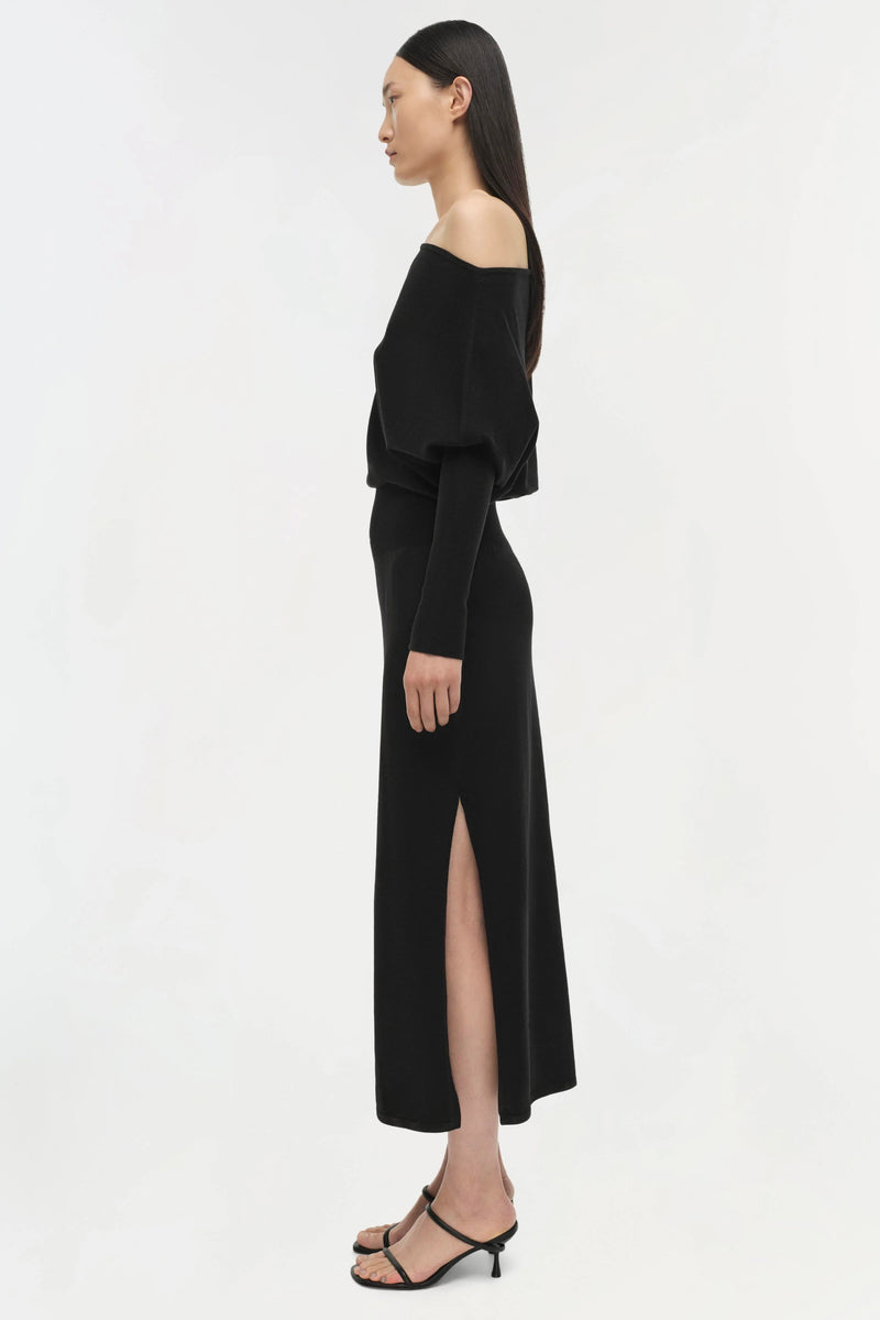 Janese Off The Shoulder Dress In Black-SIMKHAI-Tocca Finita