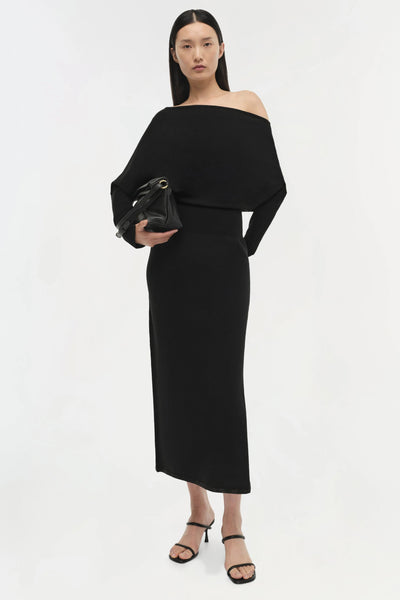 Janese Off The Shoulder Dress In Black-SIMKHAI-Tocca Finita