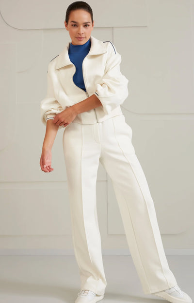 Jersey Structured Wide Leg Trousers by Yaya-Yaya-Tocca Finita