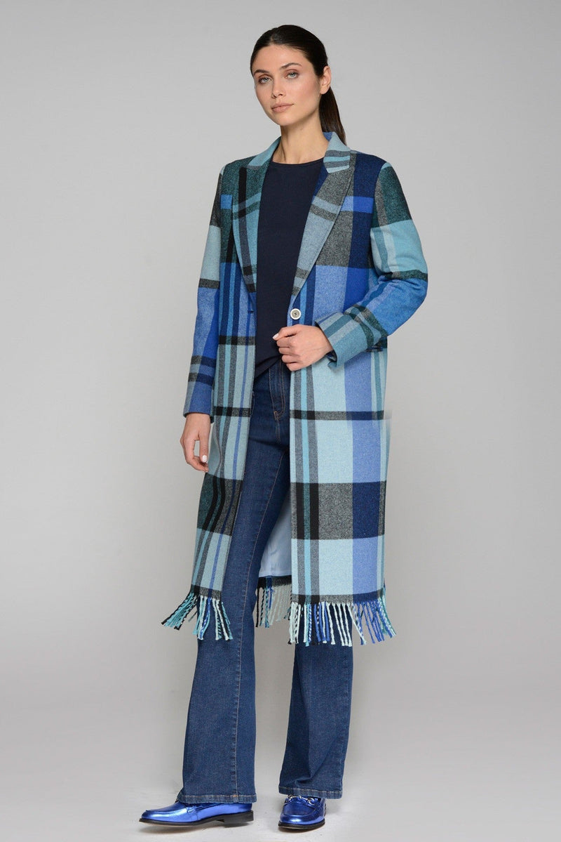 Katherine Blue Blanket Coat-Vilagallo-Tocca Finita