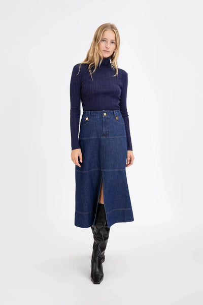 Kayden Turtleneck in Navy-Tanya Taylor-Tocca Finita