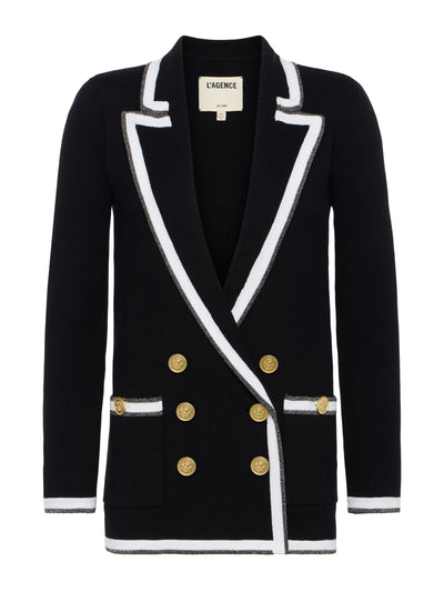 Kenji Boyfriend Blazer In Black and Gold-L'Agence-Tocca Finita