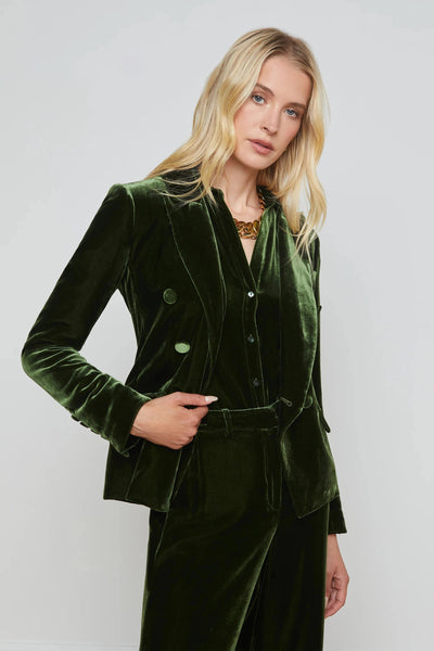 Kenzie DB Blazer In Deep Olive-L'Agence-Tocca Finita