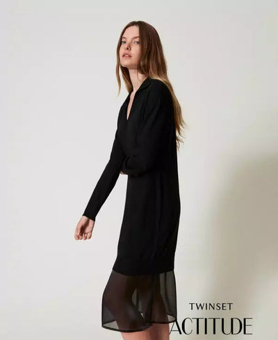 Knit Midi Dress With Slip-Attitude Twinset-Tocca Finita