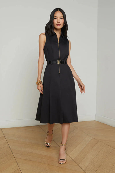 Kylo Belted Shirt Dress In Black-L'Agence-Tocca Finita