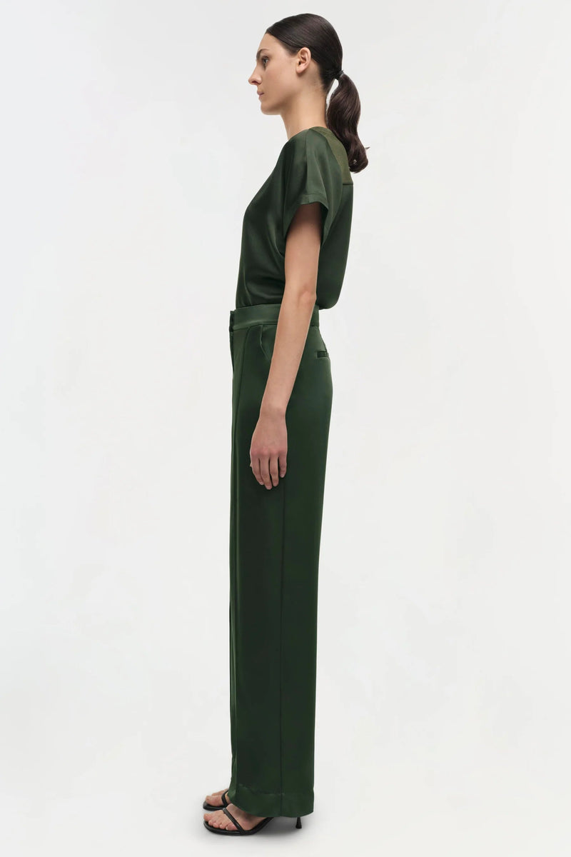 Kyra Wide Leg Pant In Moss-SIMKHAI-Tocca Finita