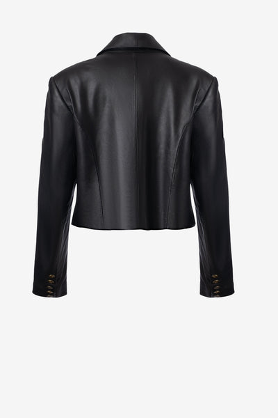 Leather boxy crop jacket-Iris Setlakwe-Tocca Finita