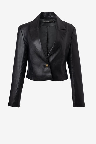 Leather boxy crop jacket-Iris Setlakwe-Tocca Finita