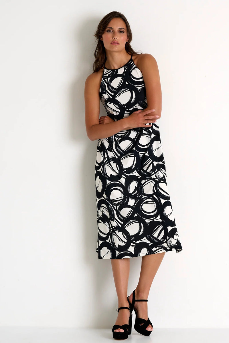 Long Print Dress With High Neck-Shan-Tocca Finita