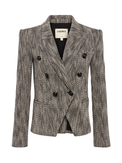 Marie DB Blazer Black/White Tweed-L'Agence-Tocca Finita