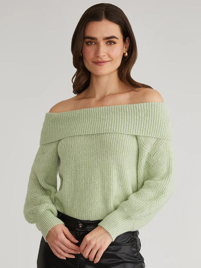 Marisa Off Shoulder Relaxed Pullover-525 America-Tocca Finita