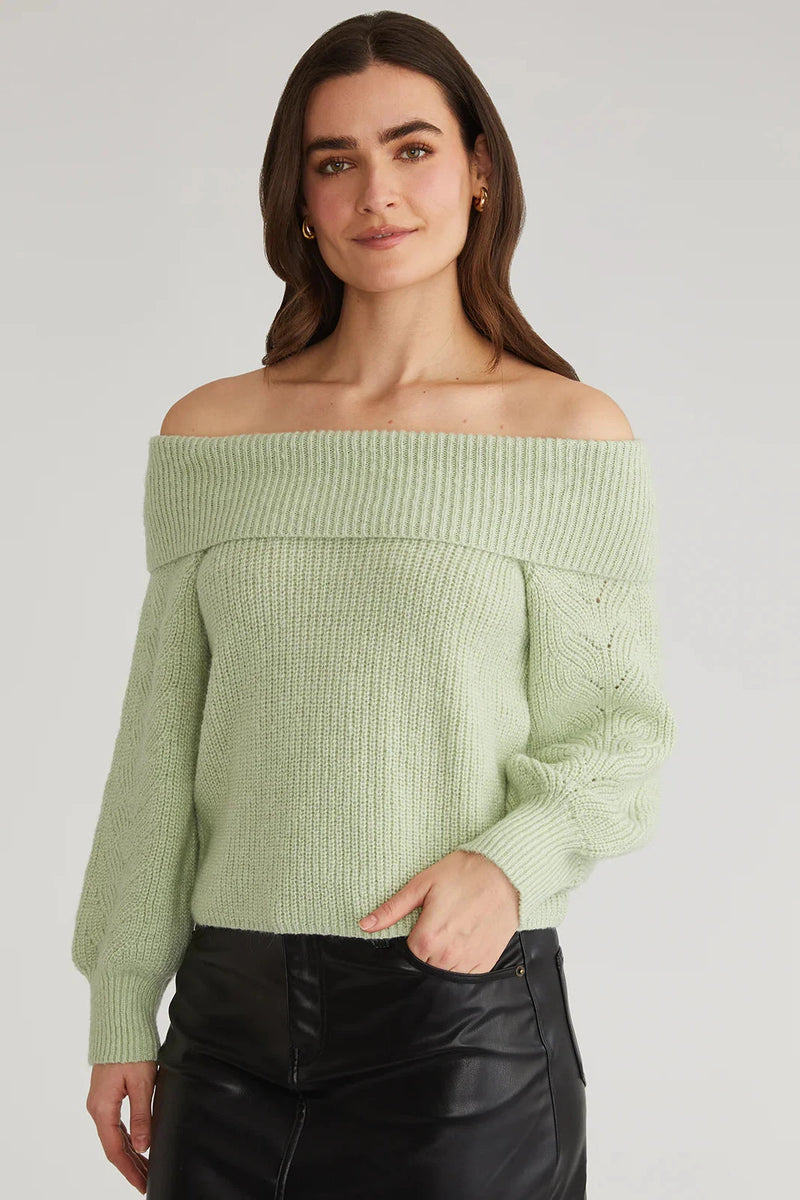 Marisa Off Shoulder Relaxed Pullover-525 America-Tocca Finita