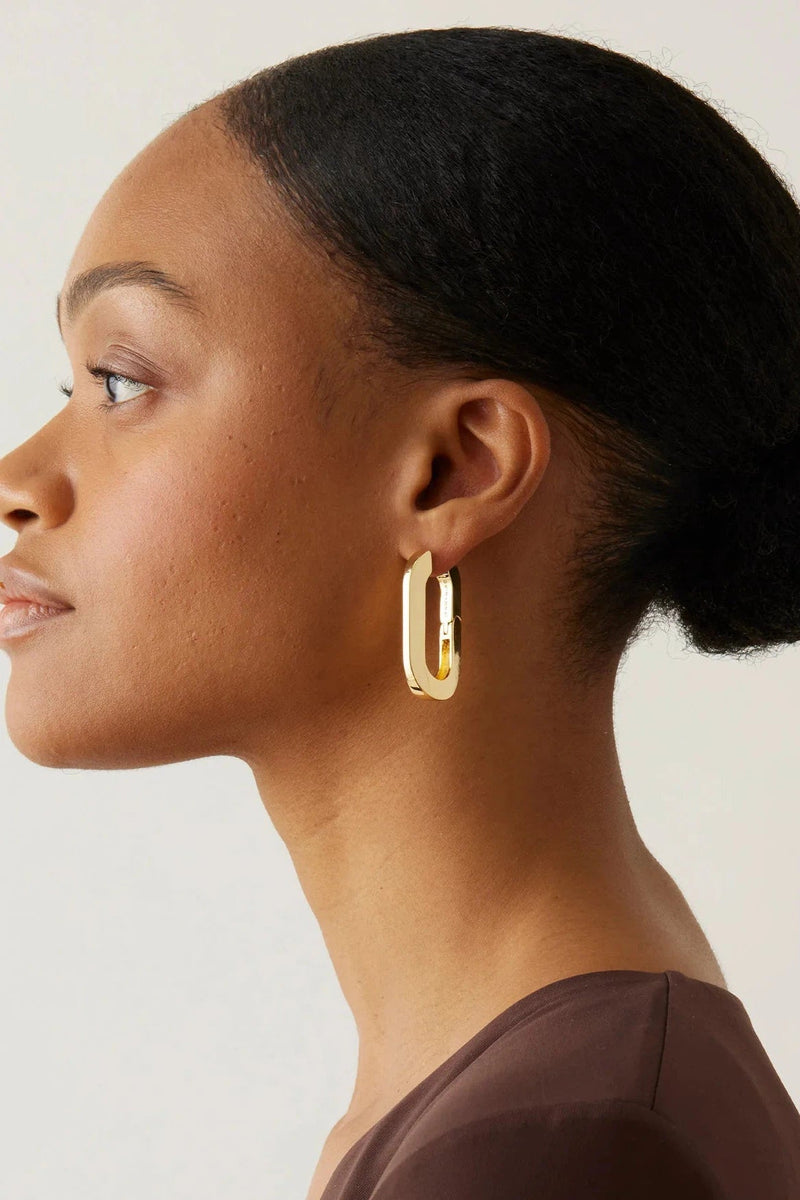 Mega U-Link Earrings Gold-Jenny Bird-Tocca Finita