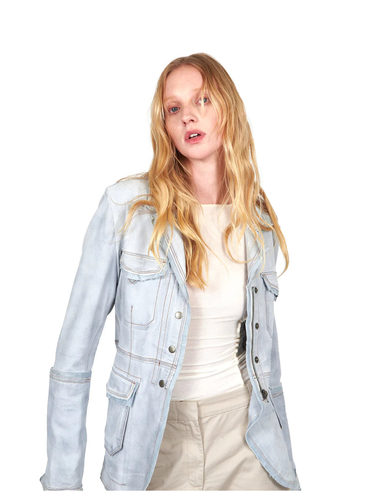 Meryl Waxed Suede Jacket Cloud-Jakett Ny-Tocca Finita