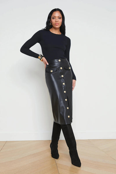 Milann Faux Leather Skirt-L'Agence-Tocca Finita