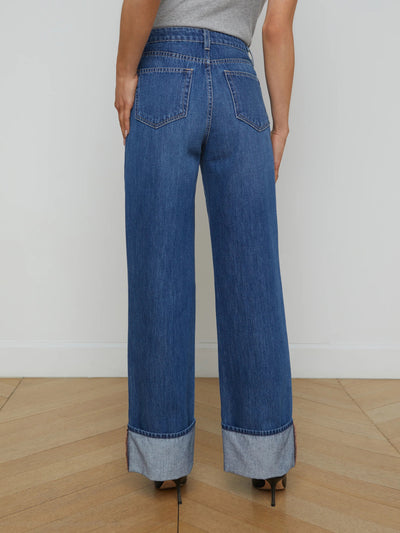 Miley Cuffed Wide Leg Jeans-L'Agence-Tocca Finita