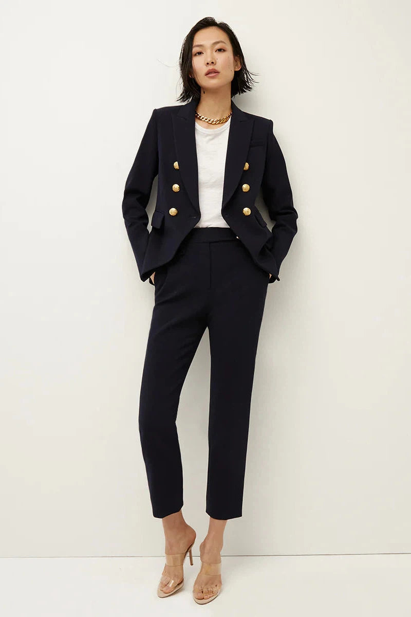 Miller Dickey Jacket Navy with Gold Buttons-Veronica Beard-Tocca Finita