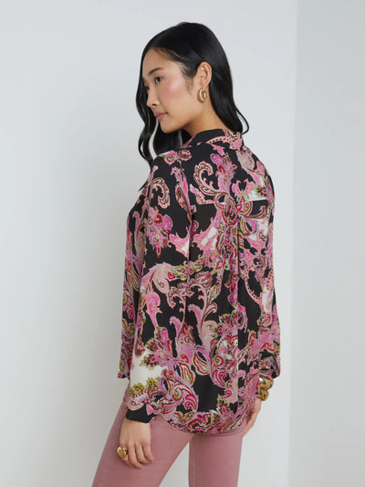 Nina Silk Blouse in Burnt Paisley-L'Agence-Tocca Finita