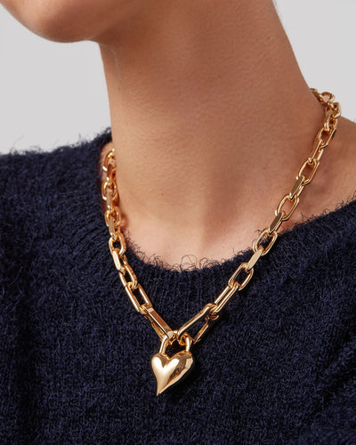 Padlock Heart Pendant Necklace-Jenny Bird-Tocca Finita