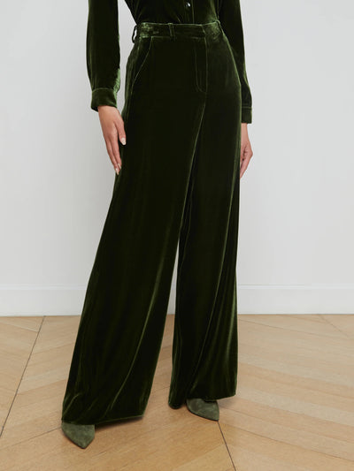 Pilar Wide Leg Pant In Deep Olive-L'Agence-Tocca Finita