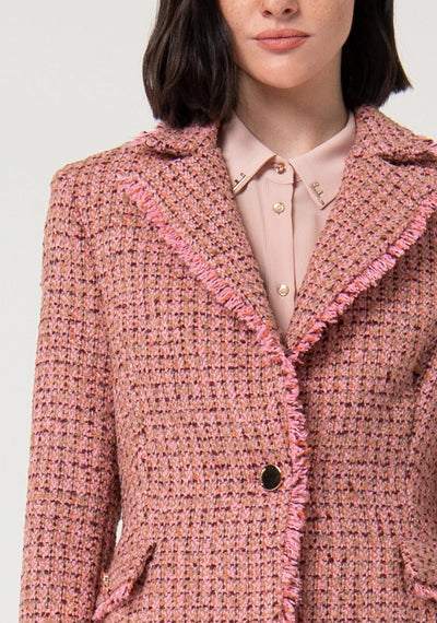 Pink Tweed Double Breasted Blazer-Fracomina-Tocca Finita