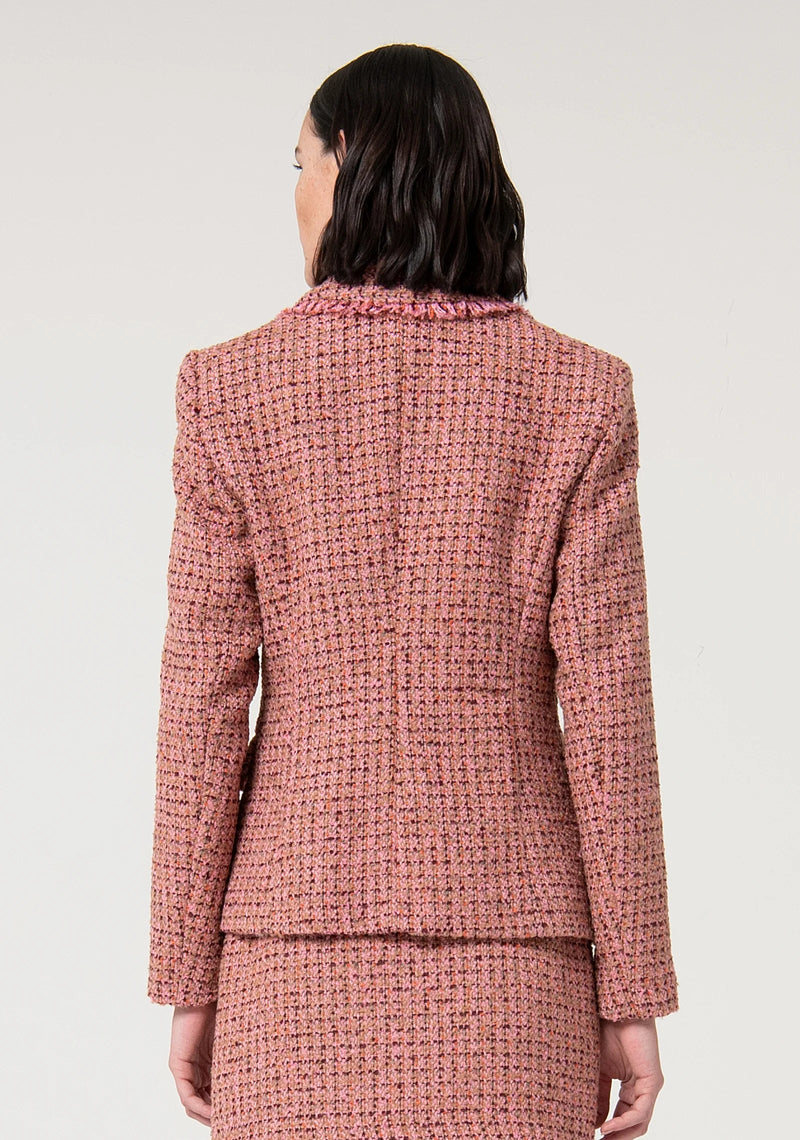 Pink Tweed Double Breasted Blazer-Fracomina-Tocca Finita