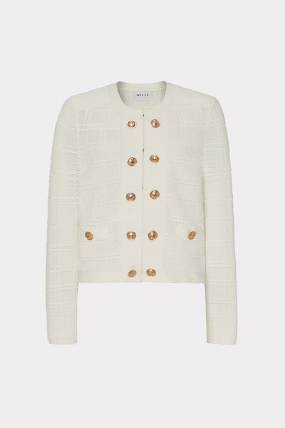 Pointelle Textured Knit Cardi-Milly-Tocca Finita