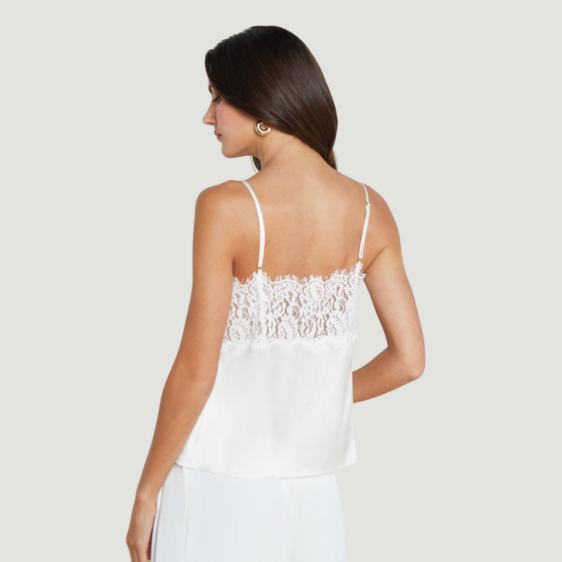 Priya Lace Cami In White-L&