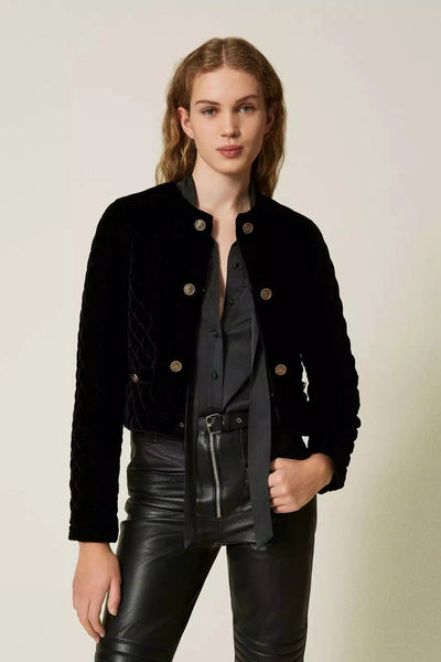 Quilted Velvet Jacket-TWINSET-Tocca Finita