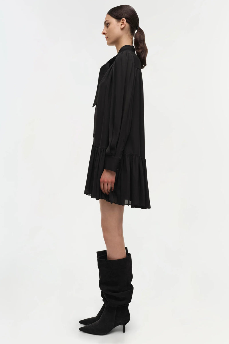 Quince Silk Mini Dress In Black-SIMKHAI-Tocca Finita