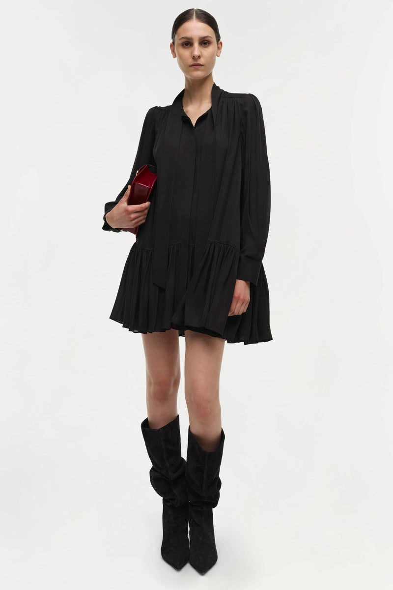 Quince Silk Mini Dress In Black-SIMKHAI-Tocca Finita