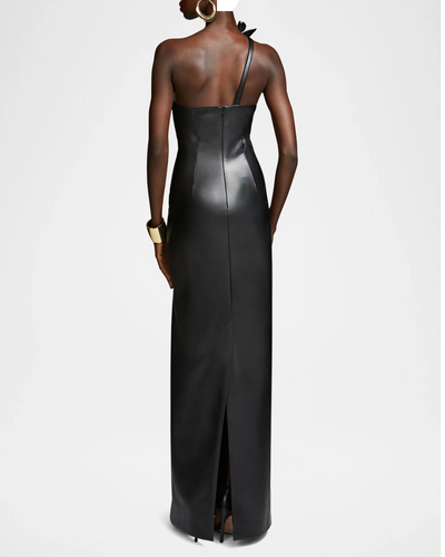 Rhia Gown in Faux Leather-Halston-Tocca Finita