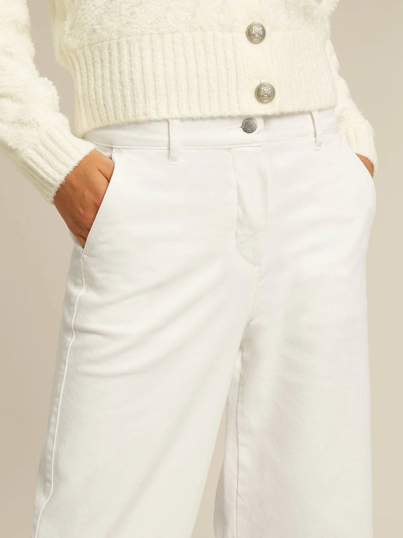 Rose Woven Pants In Cream-Beaumont Apparel-Tocca Finita