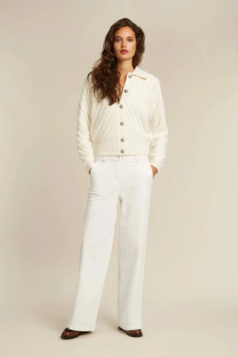 Rose Woven Pants In Cream-Beaumont Apparel-Tocca Finita