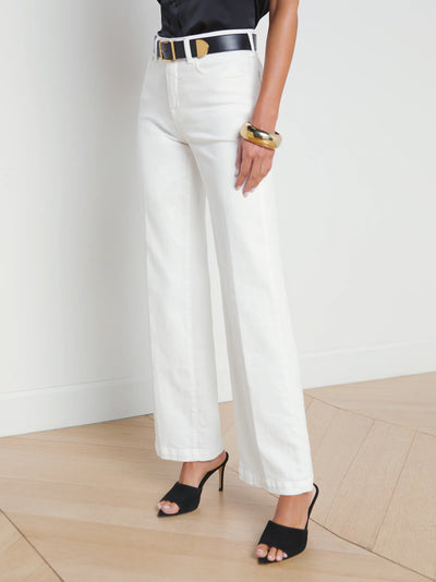 Scottie Wide Leg White Denim-L'Agence-Tocca Finita