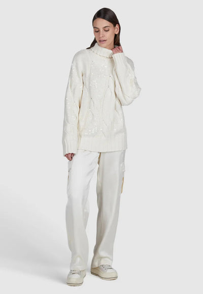 Sequins Sweater In Cream-Marc Aurel-Tocca Finita