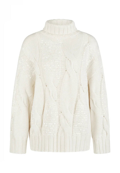 Sequins Sweater In Cream-Marc Aurel-Tocca Finita