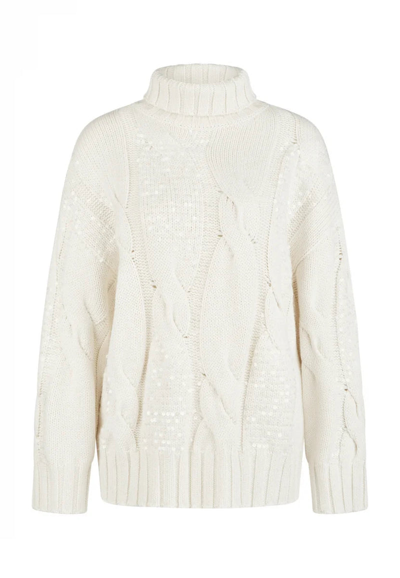 Sequins Sweater In Cream-Marc Aurel-Tocca Finita