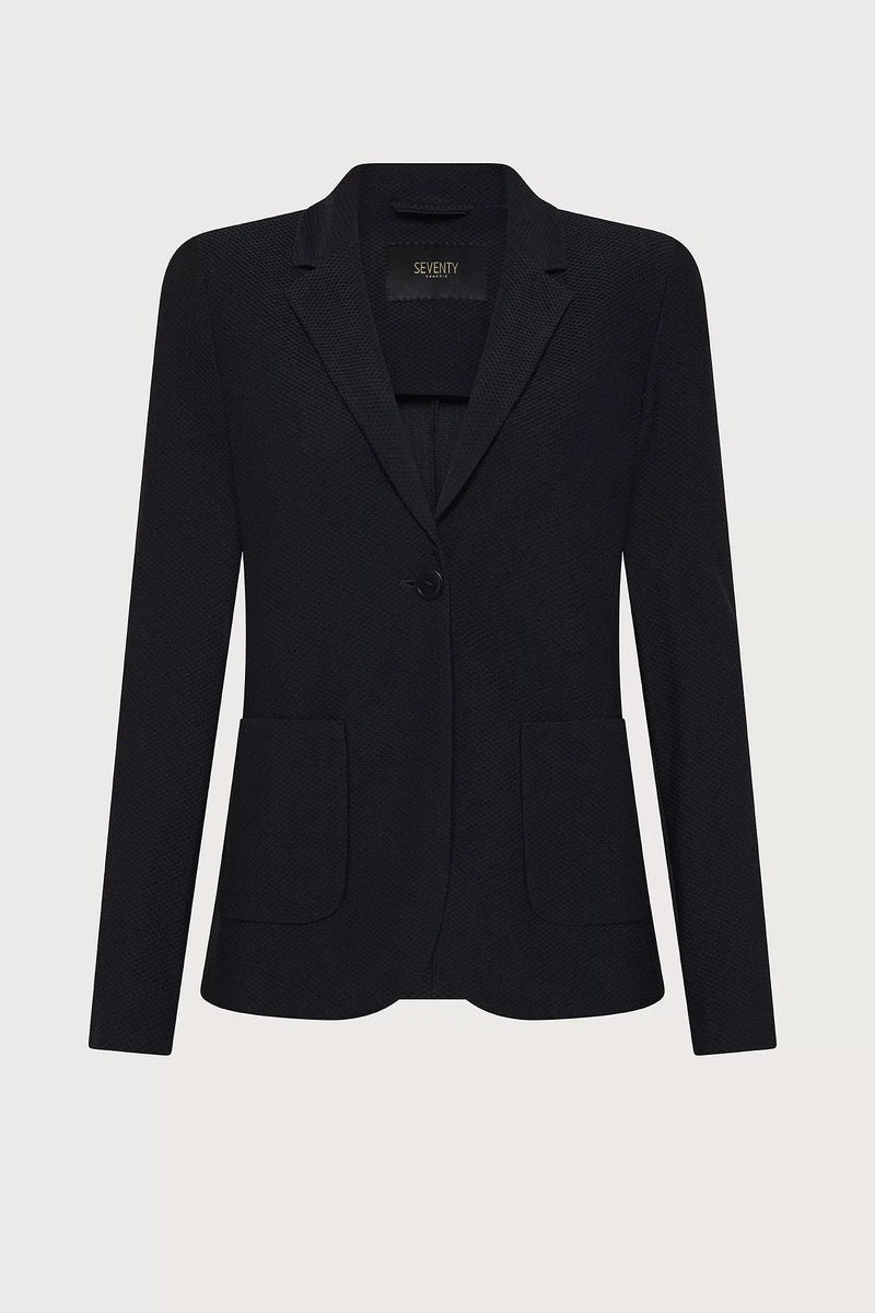 Single Breasted Slim Fit Jacket In Honeycomb Technical Fabric-Seventy-Tocca Finita