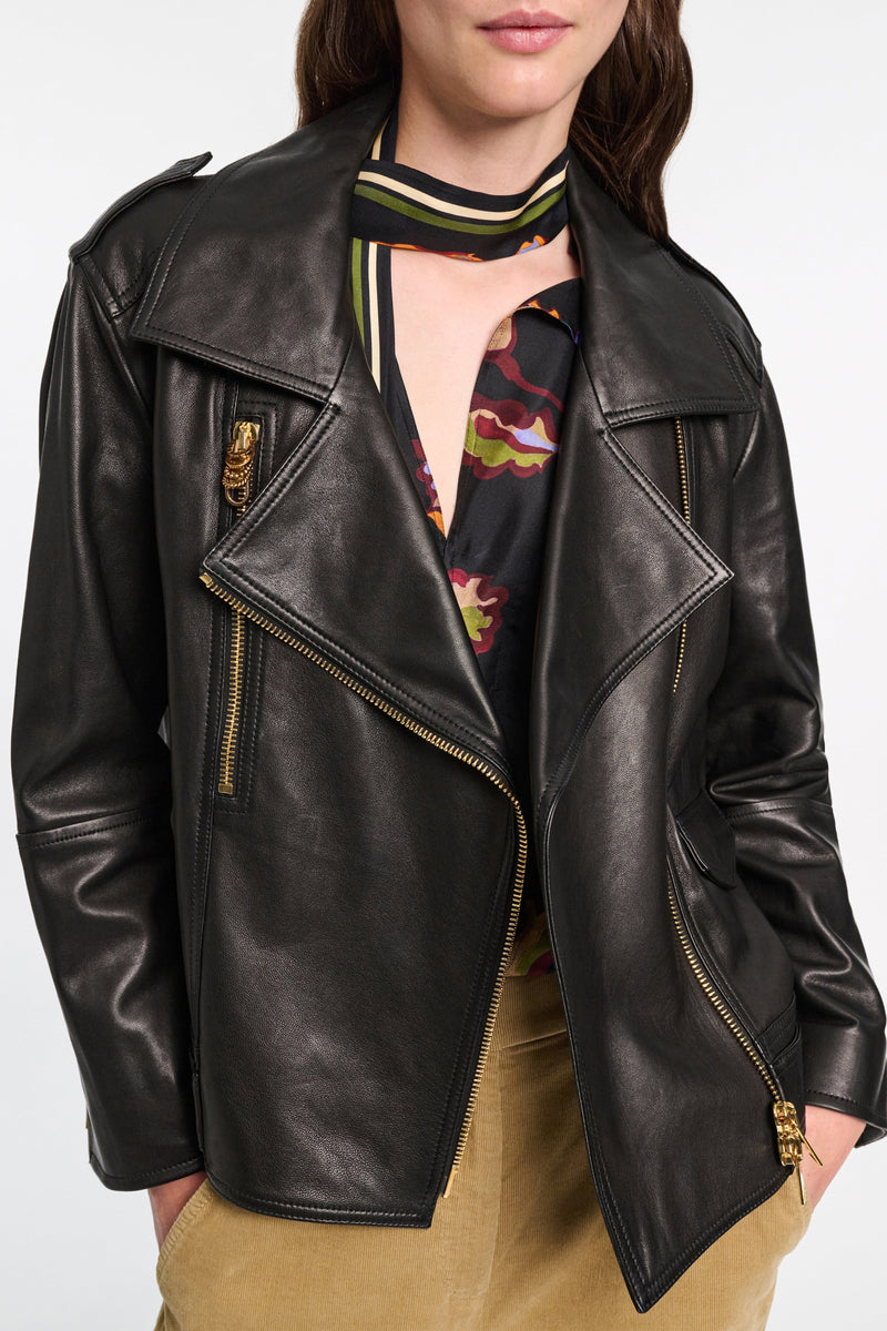 Sleek Statement Leather Jacket-Dorothee Schumacher-Tocca Finita