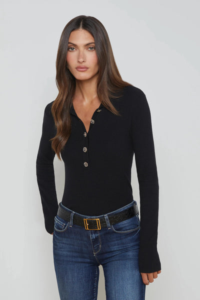 Sterling Jeweled Collar Sweater In Black-L'Agence-Tocca Finita