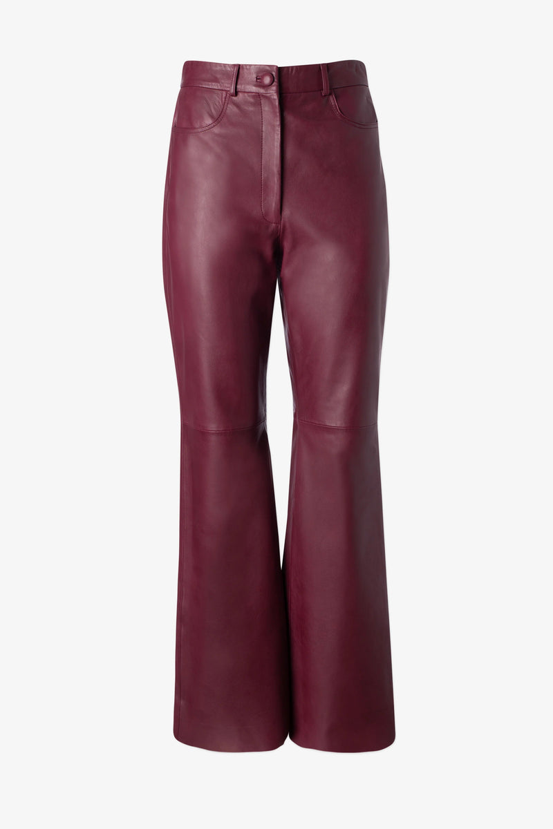 Straight Leg Leather Trousers-Iris Setlakwe-Tocca Finita