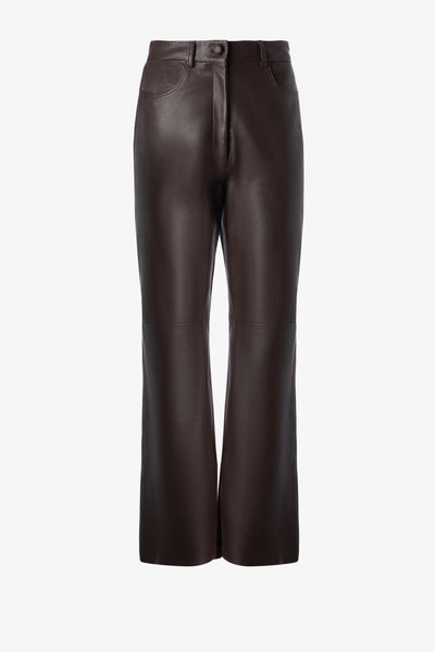 Straight Leg Leather Trousers-Iris Setlakwe-Tocca Finita