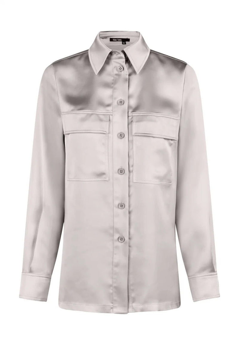 Stretch Satin Blouse- Blush Blusen-Marc Aurel-Tocca Finita