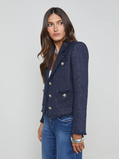 Sylvia Collared Jacket In Midnight-L'Agence-Tocca Finita