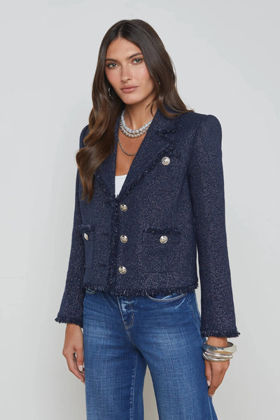 Sylvia Collared Jacket In Midnight-L'Agence-Tocca Finita