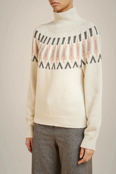 Turtle Neck Sweater In Recycled Cashmere-Liviana Conti-Tocca Finita