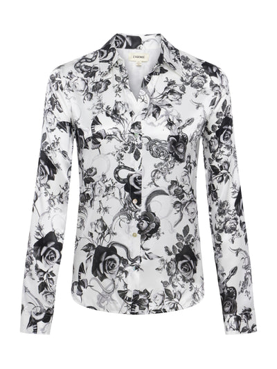 Tyler Blouse In White Baroque Floral-L'Agence-Tocca Finita