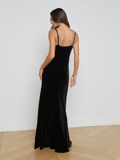 Venice Cowl Lace Gown In Black-L'Agence-Tocca Finita